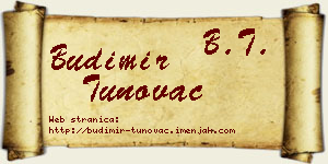 Budimir Tunovac vizit kartica
